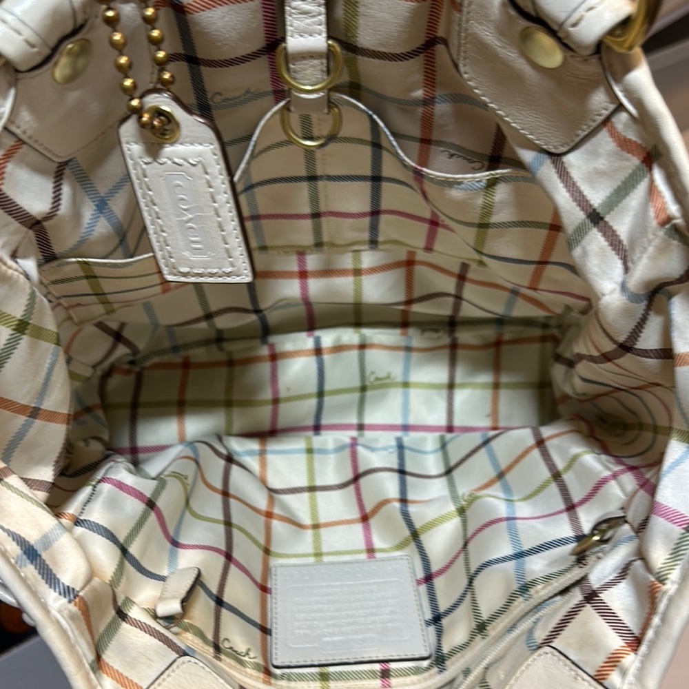 Coach 2007 Heritage Stripe Canvas and Leather Tote - Picture 9 of 12